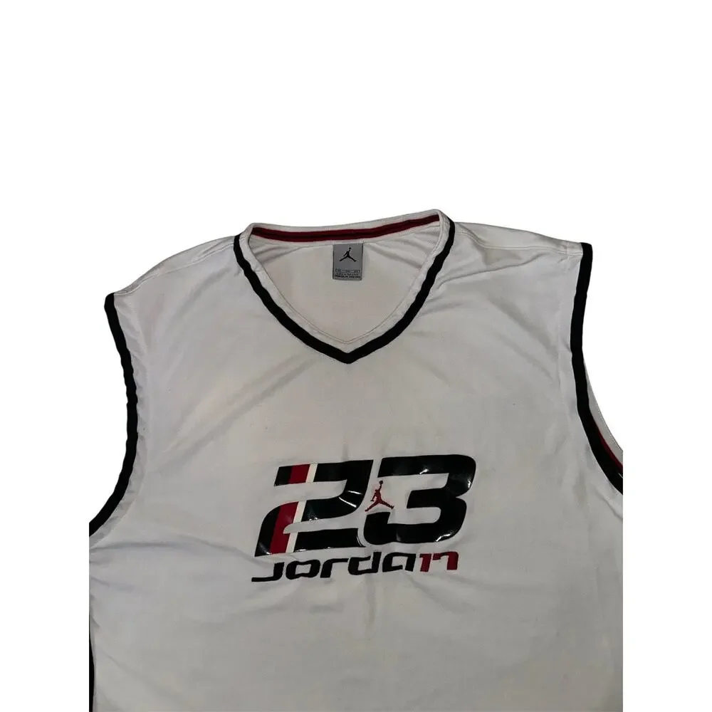 Vintage Jordan Men's Sleeveless Jersey Tank XXL #23 White